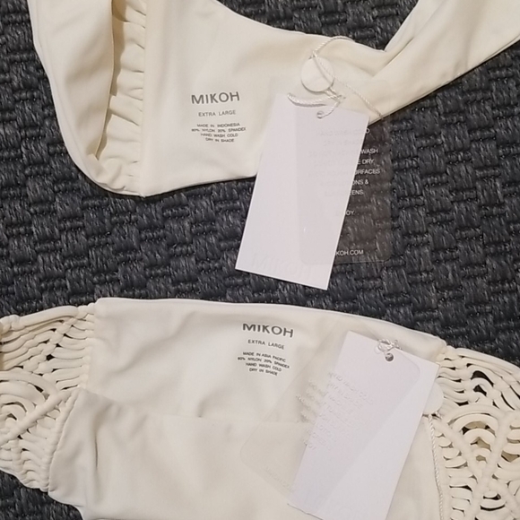 💕MIKOH💕 Macrame Woven Bikini Set ~ Bone XL NWT - Picture 16 of 16